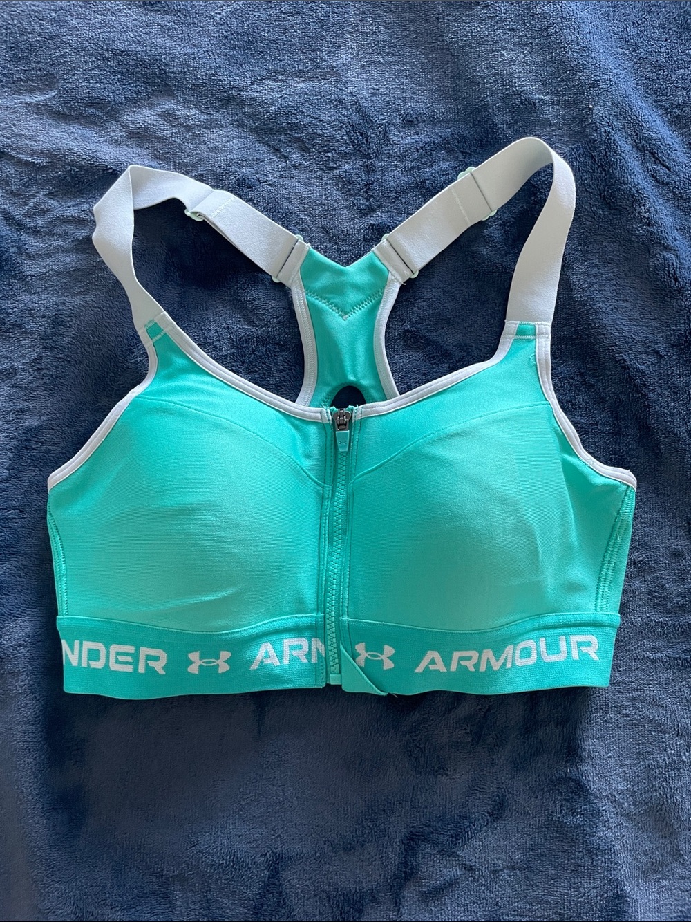 Under Armour High Crossback Zip Bra - Teal